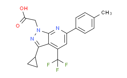 CAS No. 937606-10-5, 2-(3-Cyclopropyl-6-(p-tolyl)-4-(trifluoromethyl)-1H-pyrazolo[3,4-b]pyridin-1-yl)acetic acid