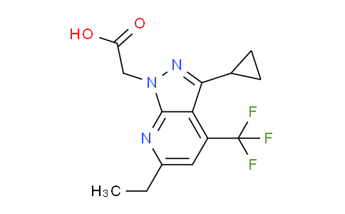 CAS No. 1018125-49-9, 2-(3-Cyclopropyl-6-ethyl-4-(trifluoromethyl)-1H-pyrazolo[3,4-b]pyridin-1-yl)acetic acid