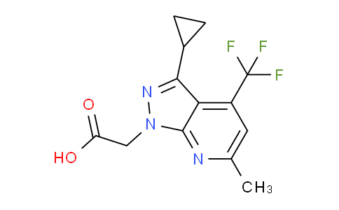 CAS No. 937606-00-3, 2-(3-Cyclopropyl-6-methyl-4-(trifluoromethyl)-1H-pyrazolo[3,4-b]pyridin-1-yl)acetic acid