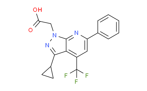 CAS No. 937606-06-9, 2-(3-Cyclopropyl-6-phenyl-4-(trifluoromethyl)-1H-pyrazolo[3,4-b]pyridin-1-yl)acetic acid