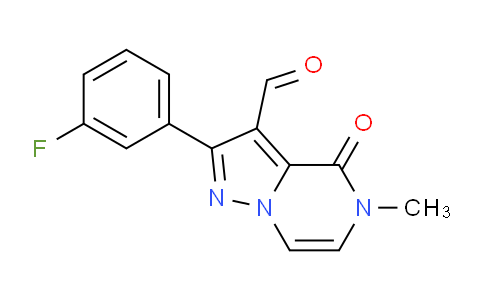 CAS No. 1713714-03-4, 2-(3-Fluorophenyl)-5-methyl-4-oxo-4,5-dihydropyrazolo[1,5-a]pyrazine-3-carbaldehyde