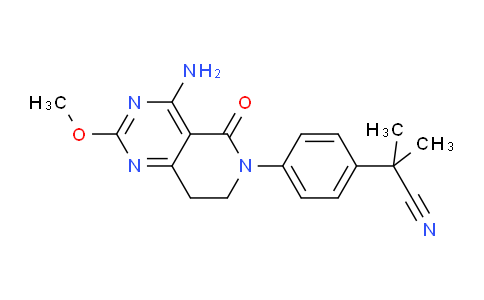 CAS No. 1236408-29-9, 2-(4-(4-Amino-2-methoxy-5-oxo-7,8-dihydropyrido[4,3-d]pyrimidin-6(5H)-yl)phenyl)-2-methylpropanenitrile