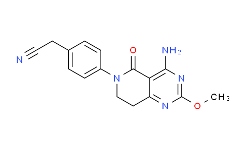 CAS No. 1956326-85-4, 2-(4-(4-Amino-2-methoxy-5-oxo-7,8-dihydropyrido[4,3-d]pyrimidin-6(5H)-yl)phenyl)acetonitrile
