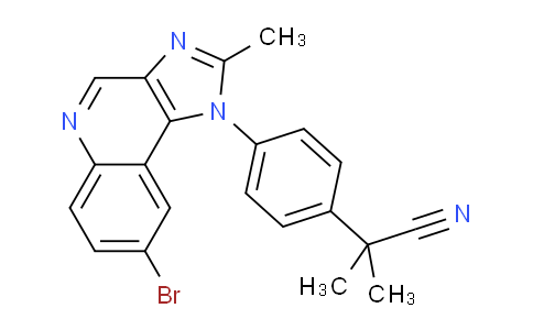 CAS No. 1624261-99-9, 2-(4-(8-Bromo-2-methyl-1H-imidazo[4,5-c]quinolin-1-yl)phenyl)-2-methylpropanenitrile