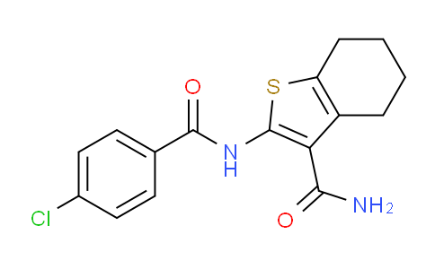 CAS No. 60442-52-6, 2-(4-Chlorobenzamido)-4,5,6,7-tetrahydrobenzo[b]thiophene-3-carboxamide