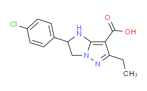 CAS No. 1707571-27-4, 2-(4-Chlorophenyl)-6-ethyl-2,3-dihydro-1H-imidazo[1,2-b]pyrazole-7-carboxylic acid