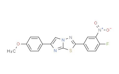 CAS No. 1429302-90-8, 2-(4-Fluoro-3-nitrophenyl)-6-(4-methoxyphenyl)imidazo[2,1-b][1,3,4]thiadiazole