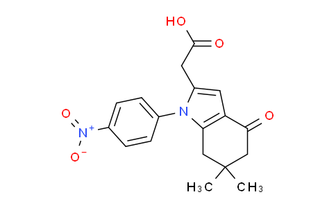 CAS No. 1355233-88-3, 2-(6,6-Dimethyl-1-(4-nitrophenyl)-4-oxo-4,5,6,7-tetrahydro-1H-indol-2-yl)acetic acid