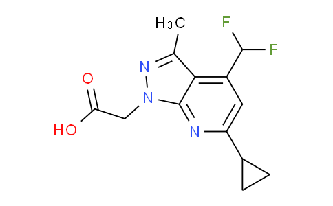 CAS No. 937607-09-5, 2-(6-Cyclopropyl-4-(difluoromethyl)-3-methyl-1H-pyrazolo[3,4-b]pyridin-1-yl)acetic acid