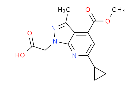 CAS No. 1011396-63-6, 2-(6-Cyclopropyl-4-(methoxycarbonyl)-3-methyl-1H-pyrazolo[3,4-b]pyridin-1-yl)acetic acid