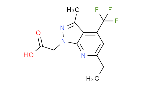 CAS No. 1018125-51-3, 2-(6-Ethyl-3-methyl-4-(trifluoromethyl)-1H-pyrazolo[3,4-b]pyridin-1-yl)acetic acid