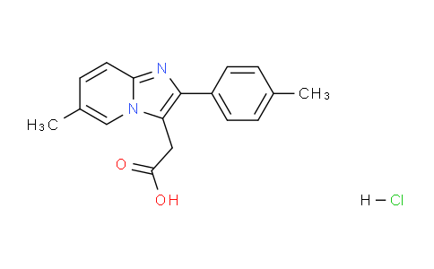 CAS No. 1187929-27-6, 2-(6-Methyl-2-(p-tolyl)imidazo[1,2-a]pyridin-3-yl)acetic acid hydrochloride