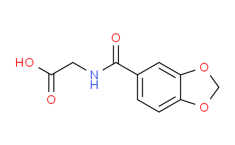 CAS No. 27855-25-0, 2-(Benzo[d][1,3]dioxole-5-carboxamido)acetic acid