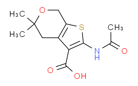 CAS No. 64792-58-1, 2-Acetamido-5,5-dimethyl-5,7-dihydro-4H-thieno[2,3-c]pyran-3-carboxylic acid
