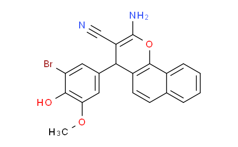 CAS No. 332053-47-1, 2-Amino-4-(3-bromo-4-hydroxy-5-methoxyphenyl)-4H-benzo[h]chromene-3-carbonitrile