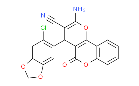 CAS No. 332177-13-6, 2-Amino-4-(6-chlorobenzo[d][1,3]dioxol-5-yl)-5-oxo-4,5-dihydropyrano[3,2-c]chromene-3-carbonitrile
