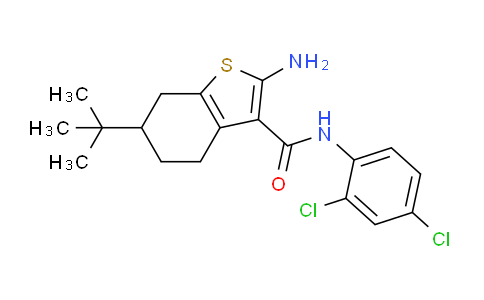 CAS No. 590350-63-3, 2-Amino-6-(tert-butyl)-N-(2,4-dichlorophenyl)-4,5,6,7-tetrahydrobenzo[b]thiophene-3-carboxamide