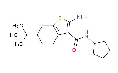 CAS No. 590356-78-8, 2-Amino-6-(tert-butyl)-N-cyclopentyl-4,5,6,7-tetrahydrobenzo[b]thiophene-3-carboxamide