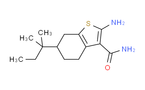 CAS No. 331987-03-2, 2-Amino-6-(tert-pentyl)-4,5,6,7-tetrahydrobenzo[b]thiophene-3-carboxamide