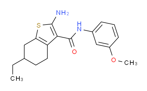 CAS No. 725222-04-8, 2-Amino-6-ethyl-N-(3-methoxyphenyl)-4,5,6,7-tetrahydrobenzo[b]thiophene-3-carboxamide