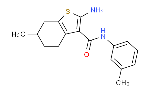 CAS No. 419544-66-4, 2-Amino-6-methyl-N-(m-tolyl)-4,5,6,7-tetrahydrobenzo[b]thiophene-3-carboxamide