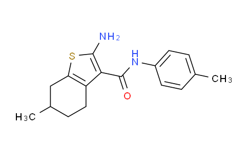 CAS No. 329067-63-2, 2-Amino-6-methyl-N-(p-tolyl)-4,5,6,7-tetrahydrobenzo[b]thiophene-3-carboxamide