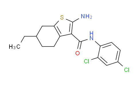 CAS No. 590351-13-6, 2-Amino-N-(2,4-dichlorophenyl)-6-ethyl-4,5,6,7-tetrahydrobenzo[b]thiophene-3-carboxamide