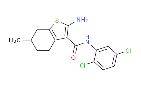 CAS No. 588696-07-5, 2-Amino-N-(2,5-dichlorophenyl)-6-methyl-4,5,6,7-tetrahydrobenzo[b]thiophene-3-carboxamide