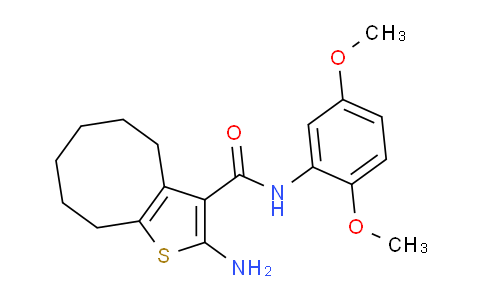 CAS No. 588715-65-5, 2-Amino-N-(2,5-dimethoxyphenyl)-4,5,6,7,8,9-hexahydrocycloocta[b]thiophene-3-carboxamide