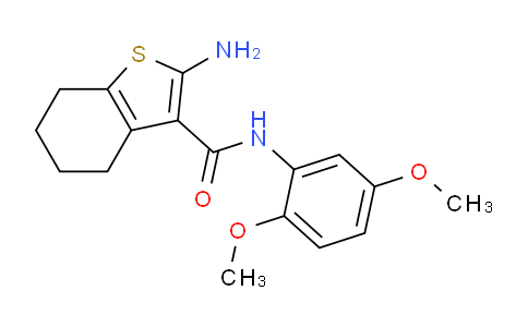 CAS No. 440088-43-7, 2-Amino-N-(2,5-dimethoxyphenyl)-4,5,6,7-tetrahydrobenzo[b]thiophene-3-carboxamide