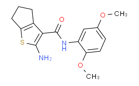 CAS No. 433245-33-1, 2-Amino-N-(2,5-dimethoxyphenyl)-5,6-dihydro-4H-cyclopenta[b]thiophene-3-carboxamide