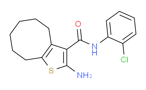 CAS No. 726144-24-7, 2-Amino-N-(2-chlorophenyl)-4,5,6,7,8,9-hexahydrocycloocta[b]thiophene-3-carboxamide
