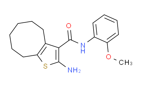 CAS No. 725705-49-7, 2-Amino-N-(2-methoxyphenyl)-4,5,6,7,8,9-hexahydrocycloocta[b]thiophene-3-carboxamide