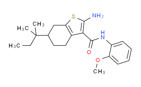 CAS No. 725705-59-9, 2-Amino-N-(2-methoxyphenyl)-6-(tert-pentyl)-4,5,6,7-tetrahydrobenzo[b]thiophene-3-carboxamide