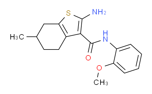 CAS No. 312948-98-4, 2-Amino-N-(2-methoxyphenyl)-6-methyl-4,5,6,7-tetrahydrobenzo[b]thiophene-3-carboxamide