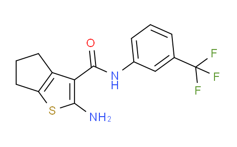 CAS No. 669740-00-5, 2-Amino-N-(3-(trifluoromethyl)phenyl)-5,6-dihydro-4H-cyclopenta[b]thiophene-3-carboxamide