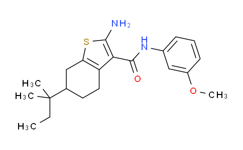 CAS No. 865419-00-7, 2-Amino-N-(3-methoxyphenyl)-6-(tert-pentyl)-4,5,6,7-tetrahydrobenzo[b]thiophene-3-carboxamide
