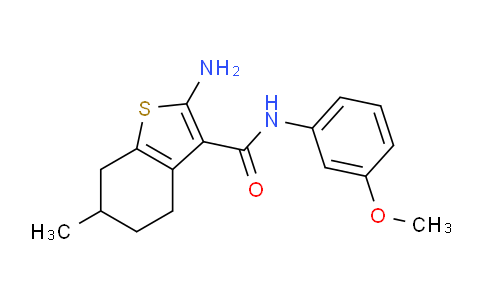 DY672299 | 725221-40-9 | 2-Amino-N-(3-methoxyphenyl)-6-methyl-4,5,6,7-tetrahydrobenzo[b]thiophene-3-carboxamide