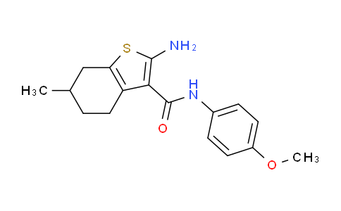 CAS No. 725226-67-5, 2-Amino-N-(4-methoxyphenyl)-6-methyl-4,5,6,7-tetrahydrobenzo[b]thiophene-3-carboxamide