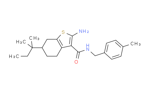 CAS No. 725227-03-2, 2-Amino-N-(4-methylbenzyl)-6-(tert-pentyl)-4,5,6,7-tetrahydrobenzo[b]thiophene-3-carboxamide