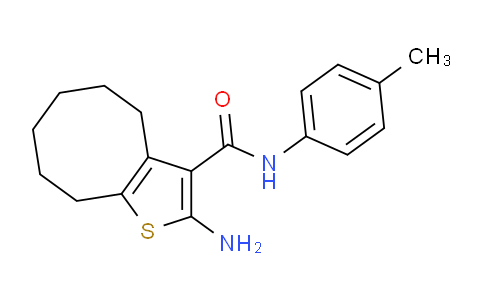 CAS No. 667437-53-8, 2-Amino-N-(p-tolyl)-4,5,6,7,8,9-hexahydrocycloocta[b]thiophene-3-carboxamide
