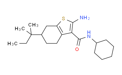 CAS No. 667412-93-3, 2-Amino-N-cyclohexyl-6-(tert-pentyl)-4,5,6,7-tetrahydrobenzo[b]thiophene-3-carboxamide