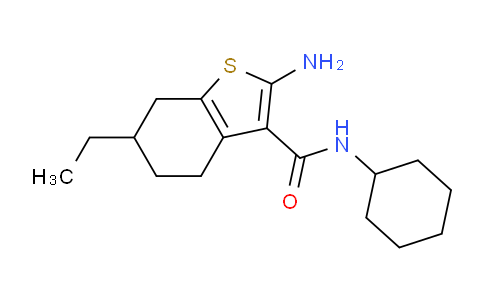 CAS No. 438234-89-0, 2-Amino-N-cyclohexyl-6-ethyl-4,5,6,7-tetrahydrobenzo[b]thiophene-3-carboxamide