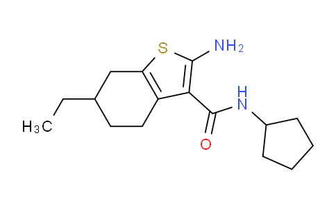 CAS No. 590356-77-7, 2-Amino-N-cyclopentyl-6-ethyl-4,5,6,7-tetrahydrobenzo[b]thiophene-3-carboxamide