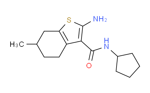 CAS No. 590376-42-4, 2-Amino-N-cyclopentyl-6-methyl-4,5,6,7-tetrahydrobenzo[b]thiophene-3-carboxamide
