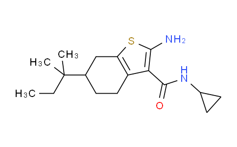 CAS No. 590352-39-9, 2-Amino-N-cyclopropyl-6-(tert-pentyl)-4,5,6,7-tetrahydrobenzo[b]thiophene-3-carboxamide
