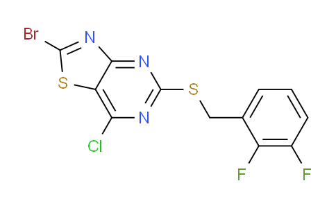 CAS No. 333743-68-3, 2-Bromo-7-chloro-5-((2,3-difluorobenzyl)thio)thiazolo[4,5-d]pyrimidine