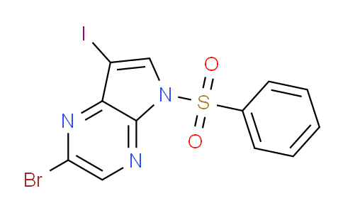 CAS No. 1206903-84-5, 2-Bromo-7-iodo-5-(phenylsulfonyl)-5H-pyrrolo[2,3-b]pyrazine