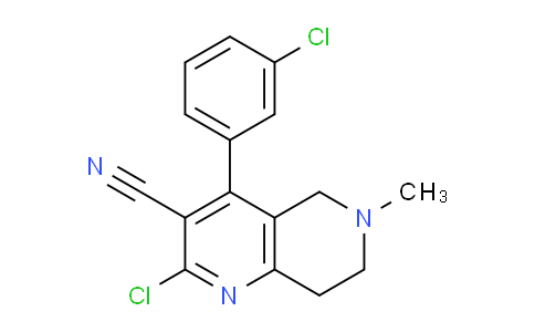 CAS No. 1779125-06-2, 2-Chloro-4-(3-chlorophenyl)-6-methyl-5,6,7,8-tetrahydro-1,6-naphthyridine-3-carbonitrile