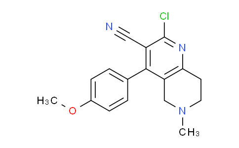 CAS No. 1707585-56-5, 2-Chloro-4-(4-methoxyphenyl)-6-methyl-5,6,7,8-tetrahydro-1,6-naphthyridine-3-carbonitrile